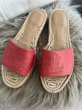 NEW❣️Lauren Ralph Lauren Polly canvas espadrille sandals